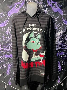 NWT Killstar Sorry You’re Not My Blood Type vlad Graphic Hoodie Xs oversized